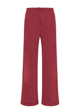 MARBLED PALAZZO SWEATPANTS - RED - CORDOVAN RED | DEHA