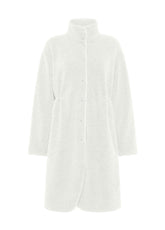 LANGES MANTEL AUS TEDDYSTOFF - WEISS - MILK WHITE | DEHA