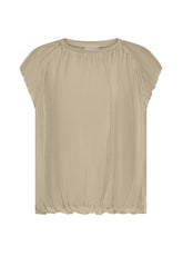 TOP IN COTONE LEGGERO CON STRATI IN SETA BEIGE - CLAY BEIGE | DEHA