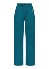 PANTALONE IN FELPA DI COTONE STRETCH VERDE - TEAL GREEN | DEHA