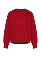 SWEATSHIRT MIT RUNDHALSAUSSCHNITT AUS PUNTO MILANO - ROT - NEW DROP | DEHA