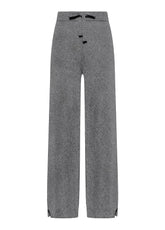 GREY CASHMERE BLEND KNITTED TROUSERS - SILVER GREY | DEHA
