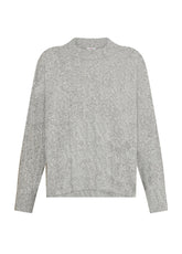 RUNDHALSPULLOVER AUS LUREX-WOLLE - GRAU - Freizeitkleidung | DEHA