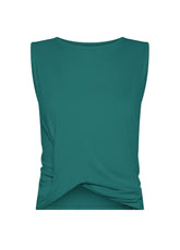 CANOTTA YOGA CON NODO FRONTALE VERDE - PEACOCK GREEN | DEHA