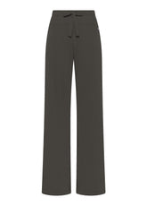 PANTALONI A GAMBA MORBIDA IN FELPINA STRETCH ORGANICA MARRONE - MOKA BROWN | DEHA