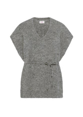 OVERSIZE-ALPACA-WESTE MIT V-AUSSCHNITT - GRAU - NEW DROP | DEHA