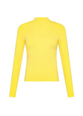 GERIPPTE WOLLSTRICKJACKE MIT STEHKRAGEN - GELB - NEW DROP | DEHA