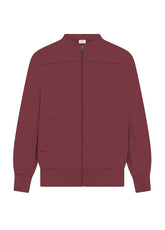 BOMBER ZIP COTONE ORGANICO EFFETTO PELLE ROSSO - CHERRY RED | DEHA