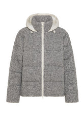 PADDED BOUCLE' WOOLY JACKET - GREY - Jacket - Outlet | DEHA