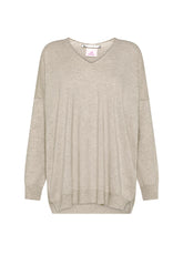 MAGIC OVER MIT V-AUSSCHNITT AUS BEIGEM KASCHMIR-MIX - BEIGE MELANGE | DEHA