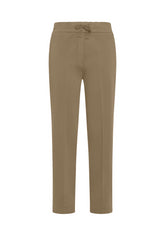 PANTALONE DRITTO IN GABARDINE DI MODAL MARRONE - Outlet | DEHA