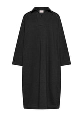 POLO-KLEID AUS BIO-SWEATSHIRT-STOFF - SCHWARZ - BLACK | DEHA