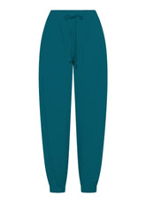 PANTALONE JOGGER COTONE MODAL E RASO VERDE - TEAL GREEN | DEHA
