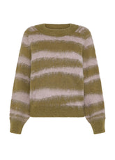 MAGLIONE GIROCOLLO CON DISEGNO JACQUARD IN MISTO LANA BEIGE | DEHA