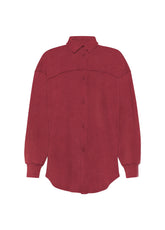 MARBLED FLEECE SHIRT - RED - CORDOVAN RED | DEHA