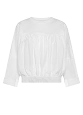 Crewneck Sweatshirt In Parachute-Effect Fabric - White - WHITE | DEHA