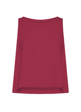TOP IN POPLINE ELASTICIZZATO ROSSO - CHERRY RED | DEHA