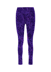 LEGGINGS IN MICROFIBRA STRETCH STAMPATI VIOLA - PURPLE ANIMALIER | DEHA