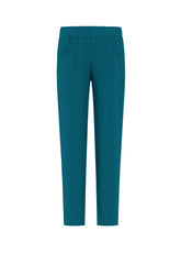 SLIM-FIT STRETCH COTTON TROUSERS - GREEN - TEAL GREEN | DEHA