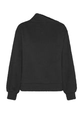 FELPA SOFFICE COLLO ASIMMETRICO NERO - BLACK | DEHA