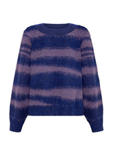 MAGLIONE GIROCOLLO CON DISEGNO JACQUARD IN MISTO LANA VIOLA | DEHA