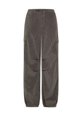 PANTALONE CARGO IN VELLUTO LISCIO GRIGIO - Outlet | DEHA