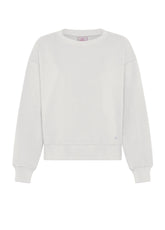 FELPA IN COTONE MORBIDO CON STAMPA GRAFICA BIANCO - MILK WHITE | DEHA