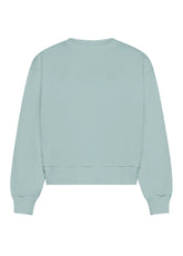 ORGANIC COTTON CREWNECK SWEATSHIRT - BLUE - FOGGY LIGHT BLUE | DEHA