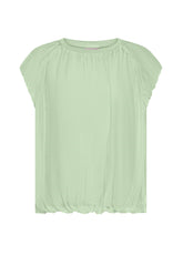TOP IN COTONE LEGGERO CON STRATI IN SETA VERDE - JADE GREEN | DEHA