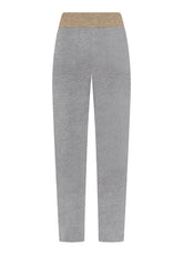 TWO-TONE STRAIGHT GREY TROUSERS - SILVER GREY | DEHA