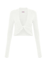 TOP INCROCIATO SLIM FIT IN MAGLIA BIANCO - Felpe e Maglie - Outlet | DEHA