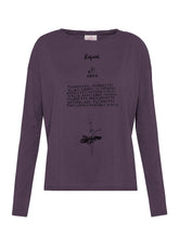 KOMFORT FLAMME' T-SHIRT MIT AUFDRUCK - LILA - PLUM VIOLET | DEHA