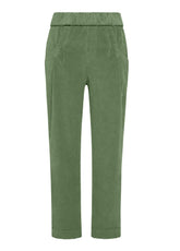 CORDUROY PLEATED PANTS - GREEN - OLIVE GREEN | DEHA