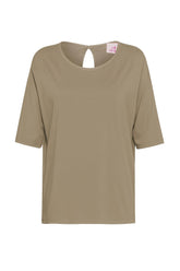 T-SHIRT FLUIDA IN VISCOSA MARRONE - KHAKI BROWN | DEHA