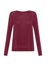 CASHMERE BLEND T-SHIRT - RED - CORDOVAN RED | DEHA