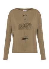 KOMFORT FLAMME' T-SHIRT MIT AUFDRUCK - BRAUN - GLACE' BROWN | DEHA