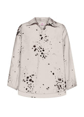 Printed Viscose Shirt Crumpled Effect - Beige - NATURAL DOTS | DEHA