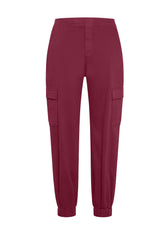 PANTALONE CARGO IN GABARDINE ROSSO - CORDOVAN RED | DEHA