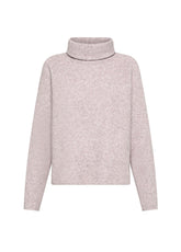 MAGLIA IN LANA A COLLO ALTO IN LUREX ROSA - ROSE LAVENDER | DEHA