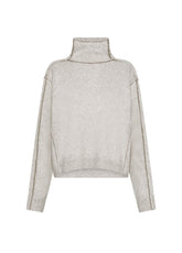 WHITE WOOL BLEND HIGH NECK SWEATER - SALT WHITE | DEHA