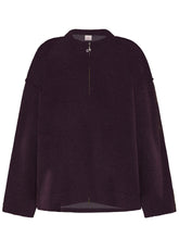 BOILED WOOL ZIPPED JACKET - PURPLE - PLUM VIOLET | DEHA