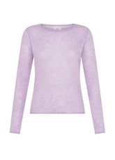 PURPLE BOAT NECK ALPACA WOOL BLEND SWEATER - Tops & T-Shirts | DEHA
