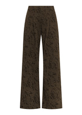 HOSE MIT FALTEN IN MATELASSÉ-OPTIK - MEHRFARBIG - DARK BROWN | DEHA