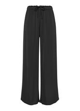 PANTALONI PALAZZO IN SATIN NERO - BLACK | DEHA