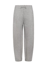 PANTALONE CARROT FIT IN FELPA LUREX GRIGIO - GREY MELANGE | DEHA