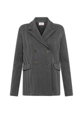 BLAZER AUS JACQUARD MIT FISCHGRÄTMUSTER - GRAU - HERRINGBONE GREY | DEHA