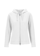 FELPA CORE LEGGERA CON ZIP E CAPPUCCIO BIANCO - Leisurewear | DEHA