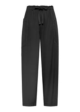 PANTALONE BALLOON IN TWILL LYOCELL NERO - BLACK | DEHA