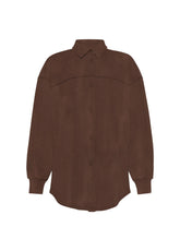 CAMICIA IN FELPA EFFETTO MARMO MARRONE - COFFEE BROWN | DEHA