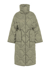 LIGHT PADDED LONG JACKET - GREEN - SAGE GREEN | DEHA